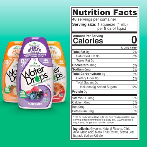 Image of SweetLeaf Water Flavoring Drops - Stevia Water Enhancer, Sugar Free, Zero Calorie Water Additive for Flavor, Contains Monk Fruit Extract, Gluten Free, Keto Friendly - 1.62 Fl Oz (Variety Pack of 3)