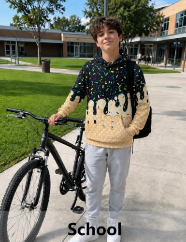 Move Dance Boys Baseball Hoodies Ice Cream Size 9-10 Pullover Sweatshirts - image 2