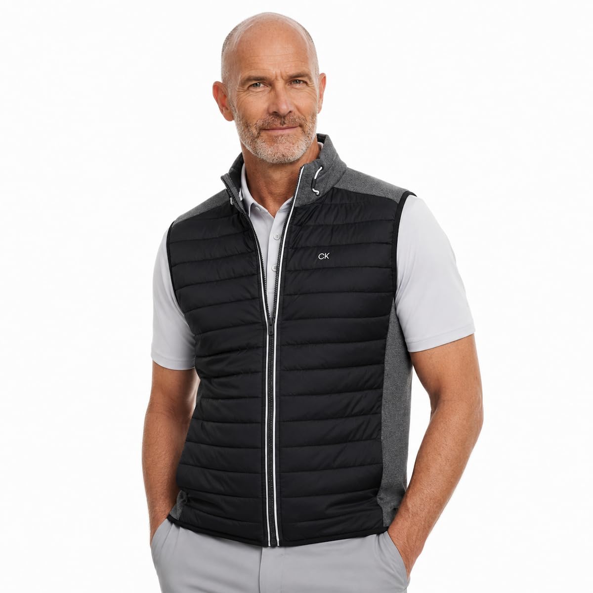 Calvin Klein Męska kamizelka hybrydowa CK izolowana lekka kamizelka męska 2021, Węgiel drzewny/czarny, M