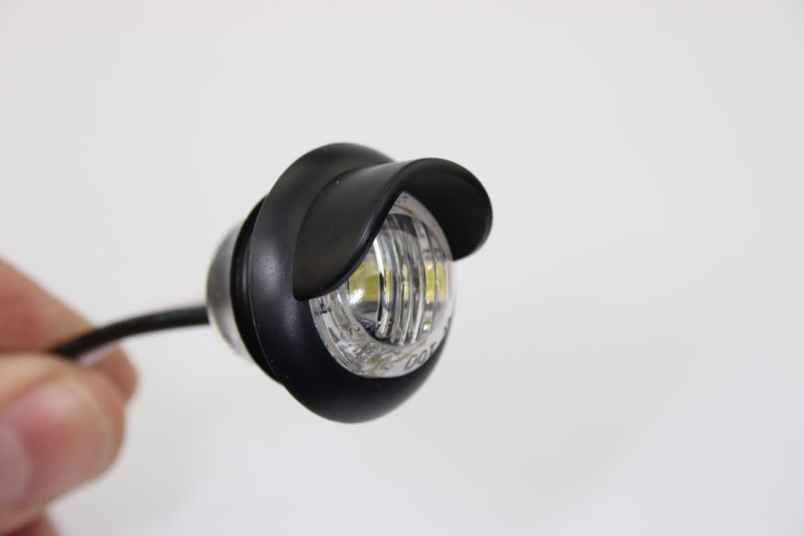 LED Convenience Courtesy or License Plate Light - Mini Round Hooded LED - 3/4" Diameter - Waterproof, Compact 12VDC Fixture Truck, Auto, RV, Aircraft lighting