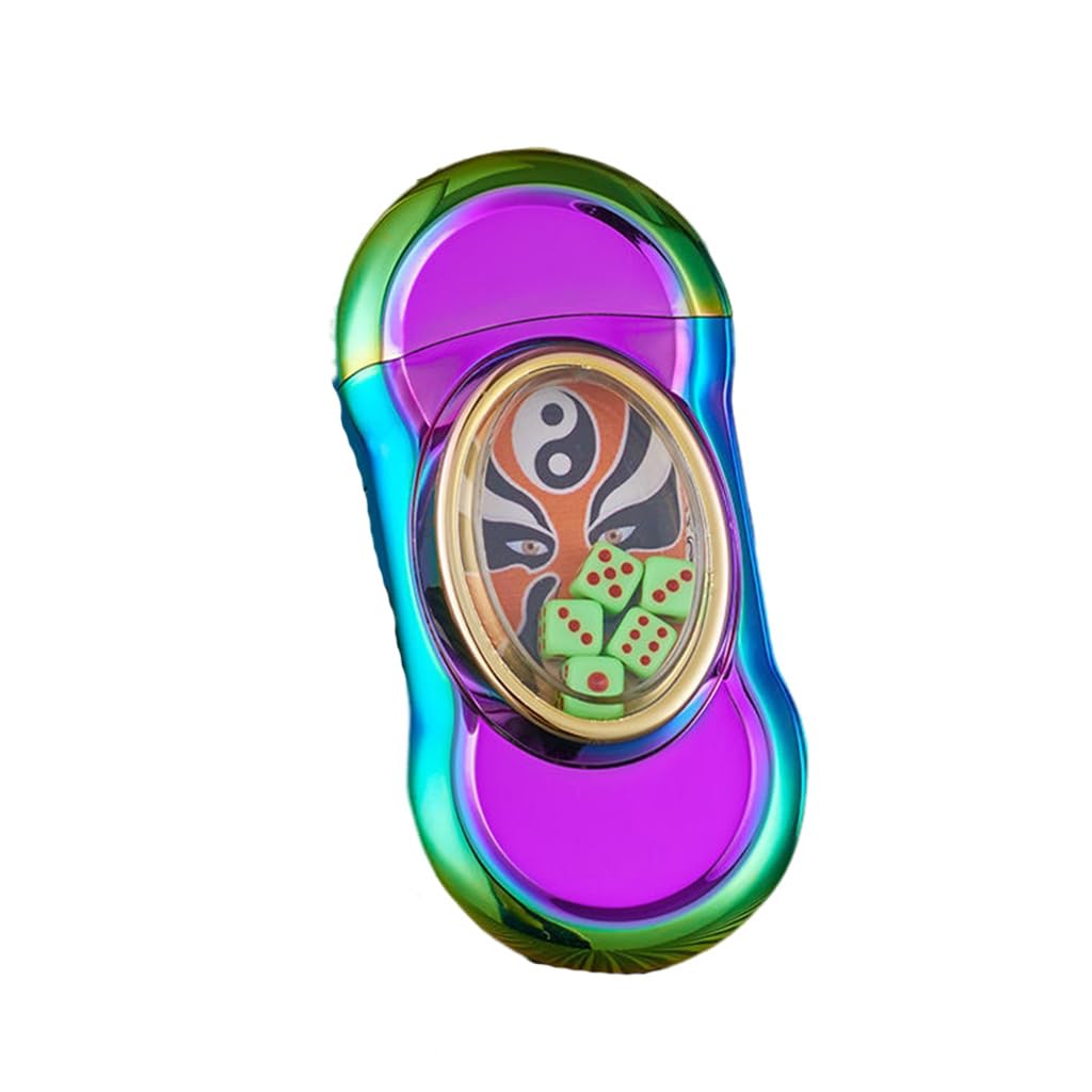 Haodada Men's Colour Gas Lighter Cool Lighter With Glow At Night, Butane Refillable And Adjustable Flame Windproof Torch Lighter, Lighters For With Dice (Butane Not Included)