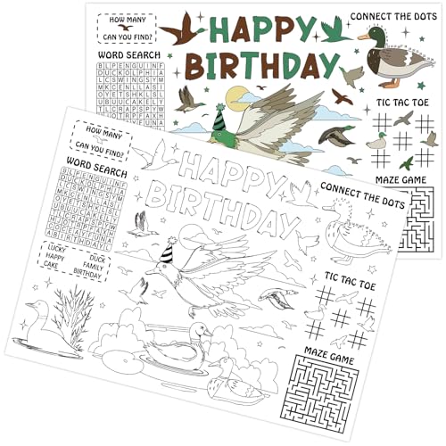 Set de table à colorier motif canard colvert en papier résistant pour fêtes - 2
