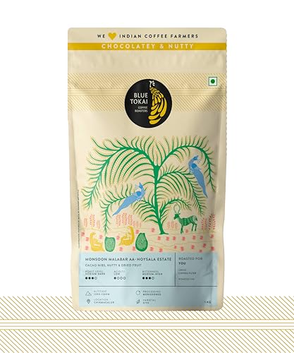 Image of Blue Tokai Coffee Roasters Monsoon Malabar AA - Medium Dark Roast | Filter Coffee 1Kg | 100% Arabica Beans | Specialty Grade | Freshly Roasted Ground Coffee