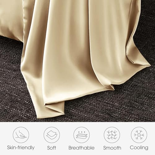 Image of 100% Silk Pillowcase for Hair and Skin Toddler Size 2 Pack Mulberry Silk Pillow Case 13 x 18 Inches Highest 6A Silk Kids /Travel Pillow Cover Soft Breathable Cooling with Hidden Zipper, Champagne