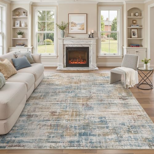 UERMEI 9x12 Area Rug for Living Room: Washable Large Neutral