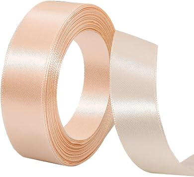 1 inch Solid Color Satin Ribbon Roll 50 Yards for Gift Floral Wrapping Bouquet Wedding Party Birthday Decorations and More Champagne