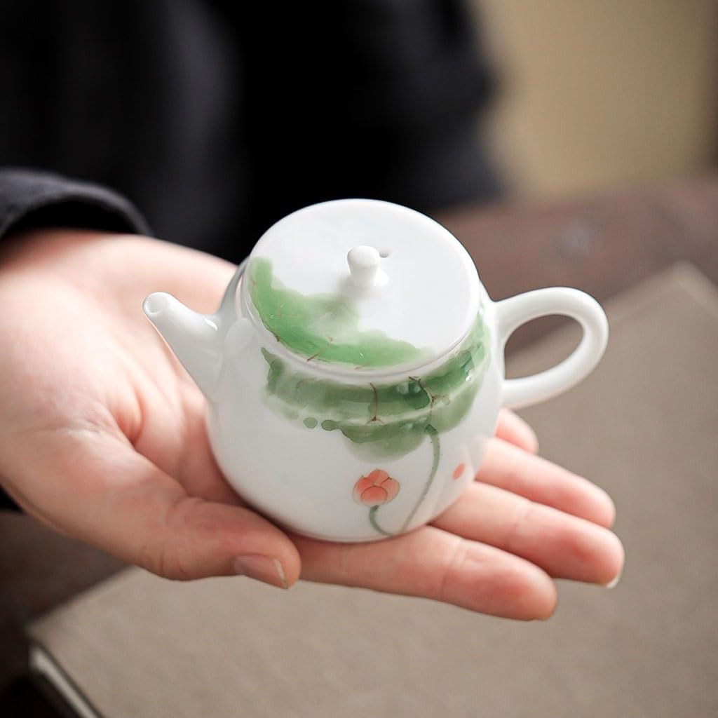 Czajniczek Kreatywny, ręcznie malowany czajniczek Lotus Mały czajniczek Ceramiczny zaparzacz do herbaty Domowy zestaw do herbaty Pojedynczy dzbanek Czarna herbata Kung Fu czajniczek Czajniczek