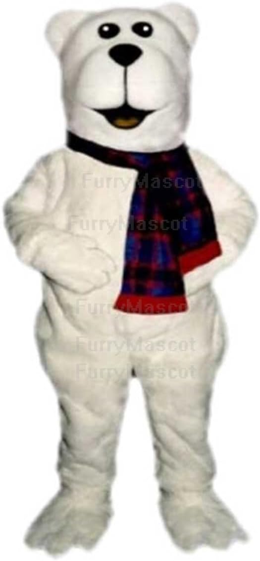 Arctic Bear With Scarf Mascot - Sales Animal Mascot Costume Carnival Costumes School Spirit Holy