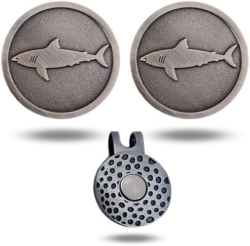 Full Metal Markers Shark Unique Magnetic Metal Golf Ball Marker Accessory with Hat Clip for Men and Women image 5
