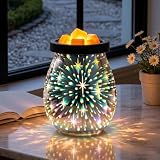 Dimmerabile 3D Firework Star Butterfly Glass Wax Warmer - Diffusore di candele senza fiamma e bruciatore di oli essenziali per la decorazione della casa - Regalo di compleanno unico per aromaterapia