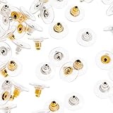 Earring Backs Secure Kit, Upgraded Safety Bullet Shape Earing Back, 80 Pcs Golden and 80 Pcs Silver