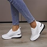 Try Before You Buy Trainers for Women Wide Fit Wedge Walking Sneakers Casual Fashion Non Slip Athletic Shoes Lightweight Low Top Lace Up Slip on Orthopedic Shoes for Women White 7 - Image 7