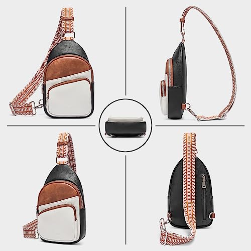 Image of CLUCI Sling Bag for Women, Vegan Leather Fanny Pack Crossbody Bags for Women, Chest Bag With Guitar Strap