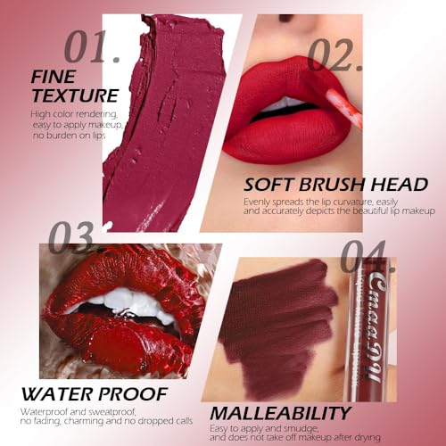 Image of evpct 1Pcs Nude Pink Liquid Matte Lipstick Lipgloss Set for Women, labiales mate 24 horas originales matte larga duracion 24 Hour Lipstick Lip Stains Long Lasting Waterproof 24, 01#