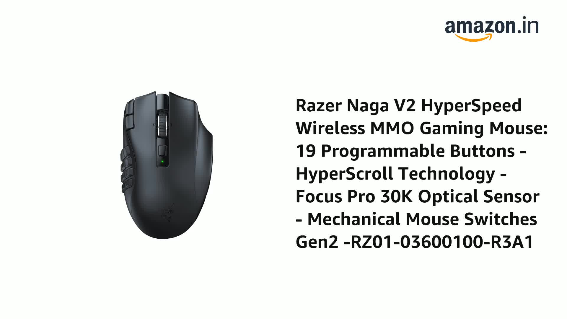 Amazon.in: Buy Razer Naga V2 HyperSpeed Wireless MMO Gaming Mouse