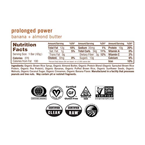 GoMacro MacroBar Organic Vegan Protein Bars Banana + Almond Butter 1.9 Ounce Bars (Pack of 12) - image 2