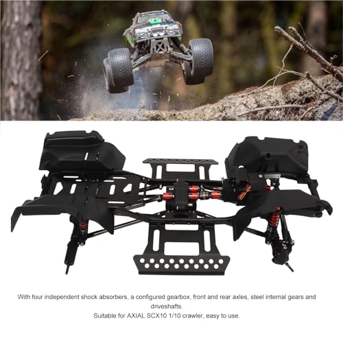 Dilwe RC Crawler Car Chassis Rahmen mit 2-Gang-Getriebe, 4 Stoßdämpfern, 313 Mm Radstand, für AXIAL SCX10 1/10 RC Car
