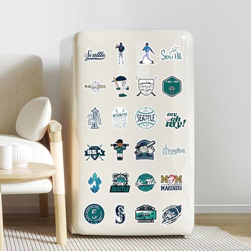 Image of 50 PCS American Sport Team Stickers Pack for Water Bottle, Laptop, Bicycle, Computer, Motorcycle, Travel Case, Car Decal Decoration Sticker (50pcs Seattle Stickers)