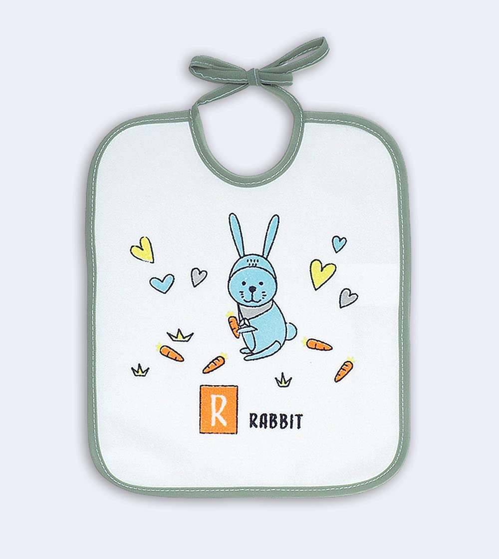 Bavaglini Impermeabili 73% Cotone 27% Poliestere Fodera Vinile Confezione Da 7 23x27 cm per Bambini 6-18 Mesi