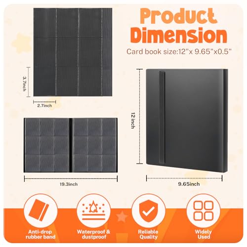 Card Binder, 9 Pocket Trading Card Album Folder,20 Pages, 360 Card Capacity Sports Card Binder, Premium Card Binders Compatible with MTG, TCG, Baseball Cards (Black)