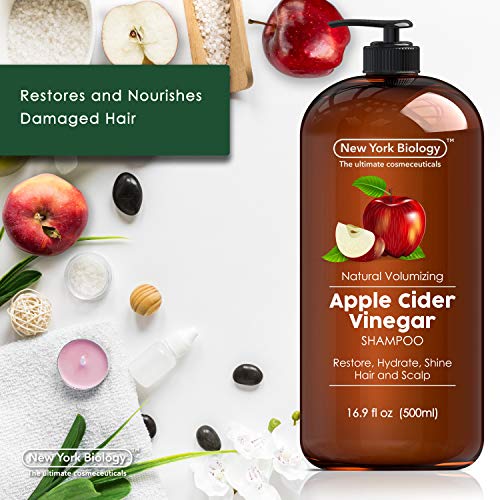 Apple Cider Vinegar Shampoo - Helps Restore Shine, Hair Gloss and Hydration to Dry Hair and Itchy Scalp – Clarifying and Nourishing – Safe for All Hair Types - 16.9 fl Oz