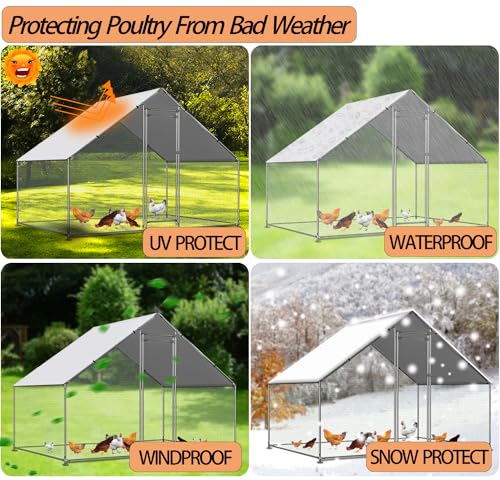 Capa de galinheiro à prova d'água e UV, capa de galinheiro de 11,3 x 16,3 m para o inverno com cord