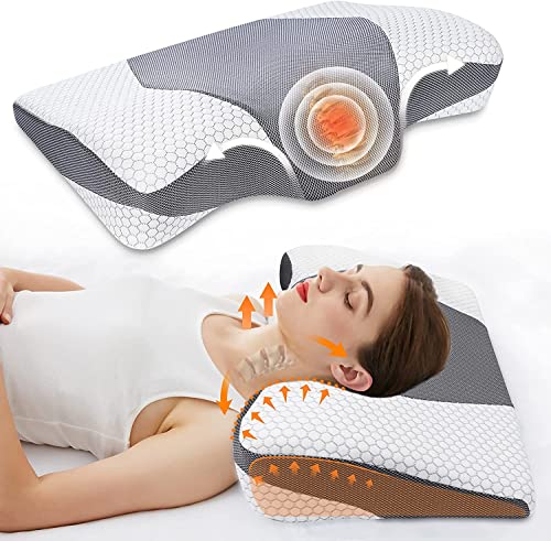 Cervical Memory Foam Pillows For Neck Pain Relief, Neck Pillows For Sleeping, 2 In 1 Orthopedic Pillow, Ergonomic Contour Neck Support Pillow With Cooling Pillowcase #TOP7