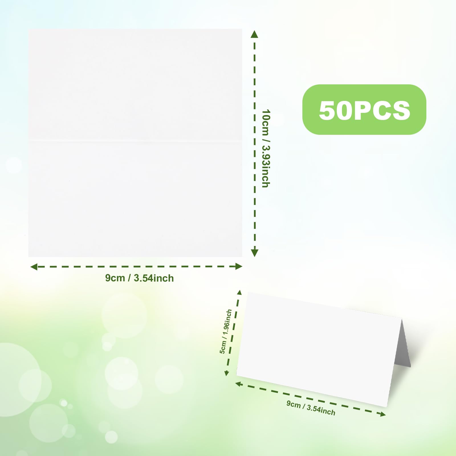 Name Cards for Table Setting 50Pack Blank Fillable Banquet Seat Tents for Weddings Escort Cards Placecards 3.9" x 3.5" (Folded) for Wedding Table Dinner Parties - Image 2