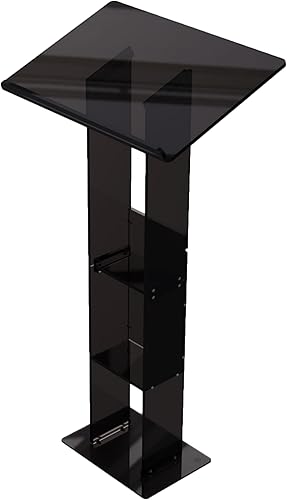 Miniatura 8 de Soporte de podio negro para hablar, podio acrílico con base de metal, púlpitos, iglesias, atriles, diseño para conferencias, recitales, discursos,