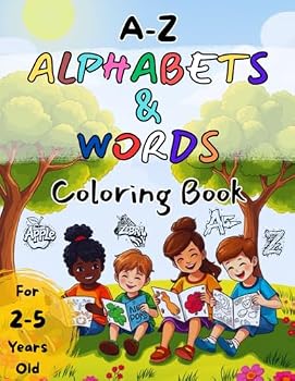 Paperback A-Z Alphabets & Words Coloring Book: For 2-5 years old kids Book