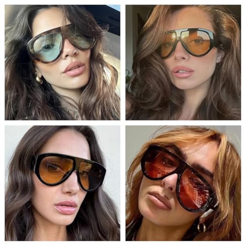 LASPOR Oversized Retro Aviator Sunglasses for Women Men Vintage 70s Thick Classic Sun Glasses2