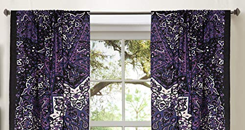 Gdonline Exclusive Purple Star Mandala Bedroom Window Curtains Indian Drape Balcony Room Decor Curtain Boho Set Tapestry Curtains Drapes & Valances Bohemian #TOP1