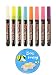 Set of (Fl.Blue, Fl.Red, Fl.Yellow, Fl.Green, Fl.Violet, Fl.Pink, Fl.Orange, White) 3mm fluorescent Fine Point Marvy Bistro Chalk Markers ( Uchida of America ) Open Stock PLUS Fridge Magnet