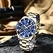OLEVS Blue Watches for Men Watch Mens Gold and Silver Stainless Steel Watches for Men Big Face Luxury Watch Quartz Reloj para Hombre