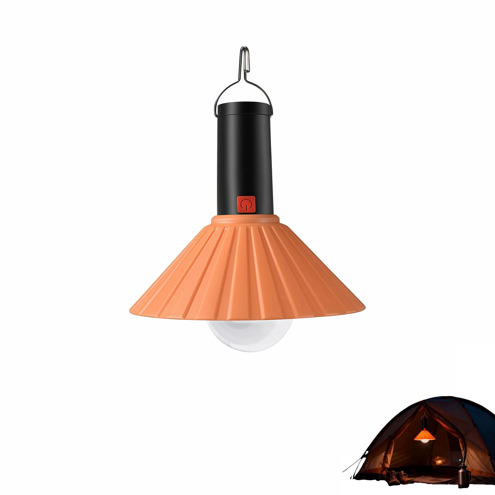 Luz LED recargable para camping, 3000 K, blanco cálido, 3 modos de brillo, IPX6 impermeable, carga USB-C, gancho desmontable, luz portátil para tienda de campaña con gancho para emergencia al aire