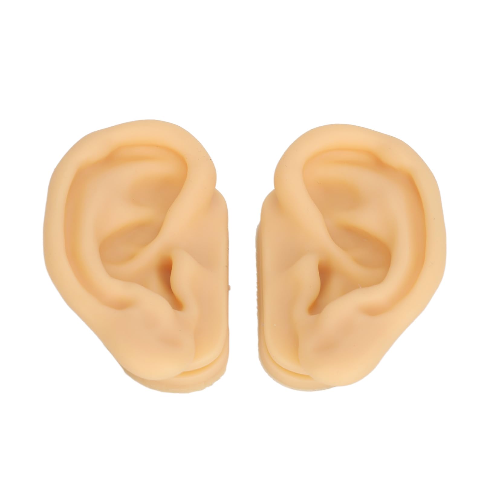 Coppia Di Modelli Orecchio In Silicone – Color Pelle, Sinistro E Destro, Per Display Orecchini E Pratica Piercing