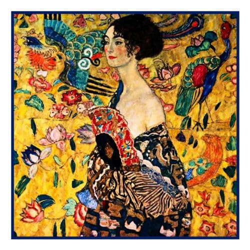 Orenco Originals Woman a Fan Gustav Klimt Counted Cross Stitch Pattern