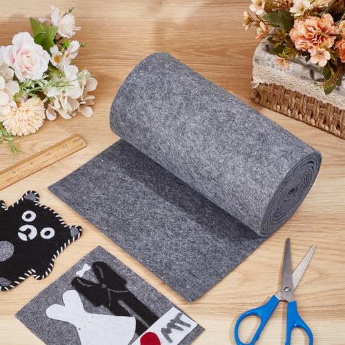 Image of BENECREAT 118x9.45 Inch Grey Felt Roll, Non Woven Felt Fabric, Craft Felt Fabric for Patchwork Sewing Decoration Craft DIY, 3mm Thick