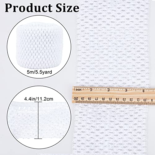 GORGECRAFT 5.5 Yards 4.41 Inch Wide Elastic Band White Stretch Polyester Fabric Ribbon Crochet Headband for Home DIY Sewing Crafts Garment Bow Stretch Knitting Hair Accessories - Image 2
