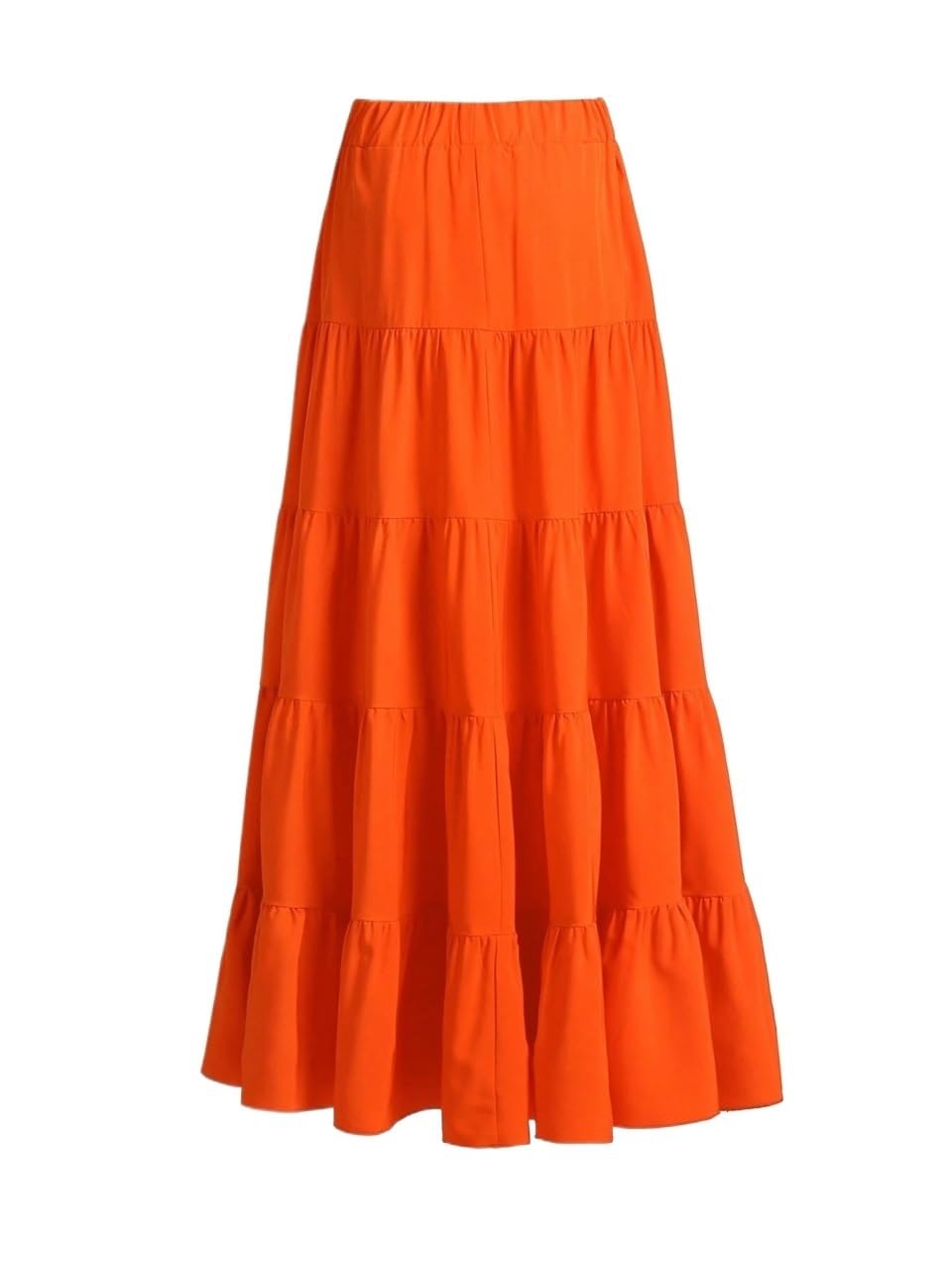 Womens Trendy Elegant Skirt Womens Elastic Waist Ruffle Hem Skirt