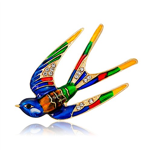 Wicemoon 1pcs Esmalte Golondrina Broche Prendedores