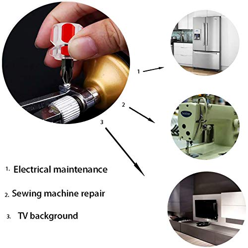 Buspoll Mini ultrashort flat head and Phillips screwdriver set, sewing machine tool concept