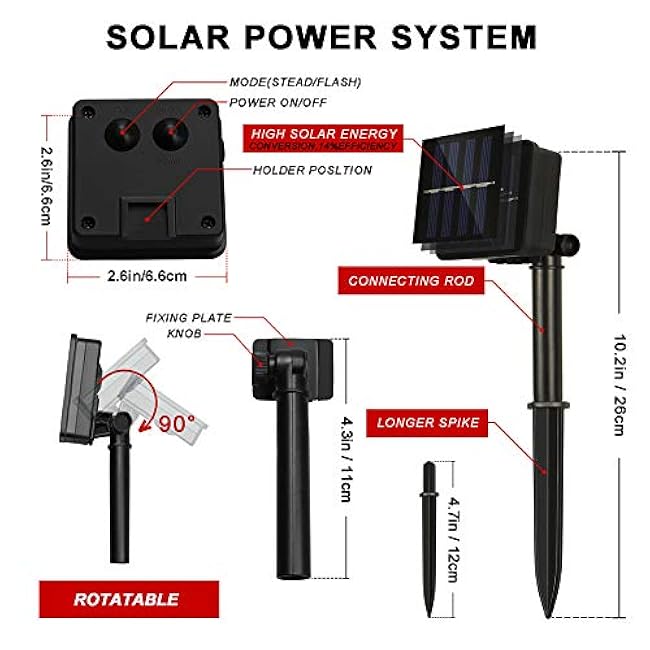 Outdoor Solar String Lights, 2 Pack 33ft 100L Solar Copper Fairy Lights,8 Modes Twinkle Lights Decor for Indoor Outdoor Patio Yard Trees Christmas Wedding Party (Cool White)