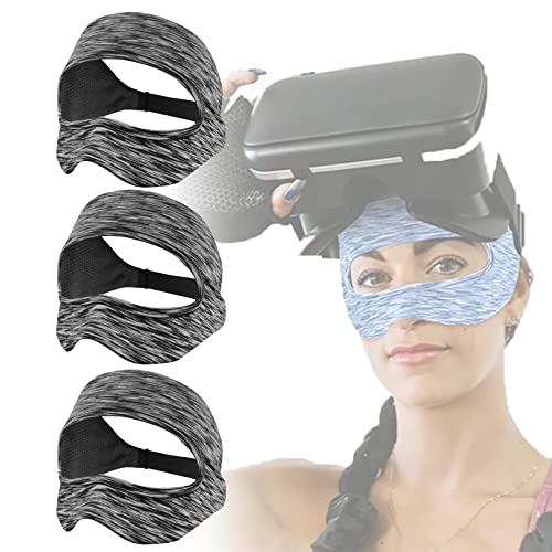 BiiKoon Vr Eye Mask Cover 3 Pieces Universal Adjustable Sweat Band Washable Facemask Cover Breathable Vr Sweatband Mask Cover for Oculus Quest 2, Vr Workouts (Color : Gray, Size : 3 Pack)
