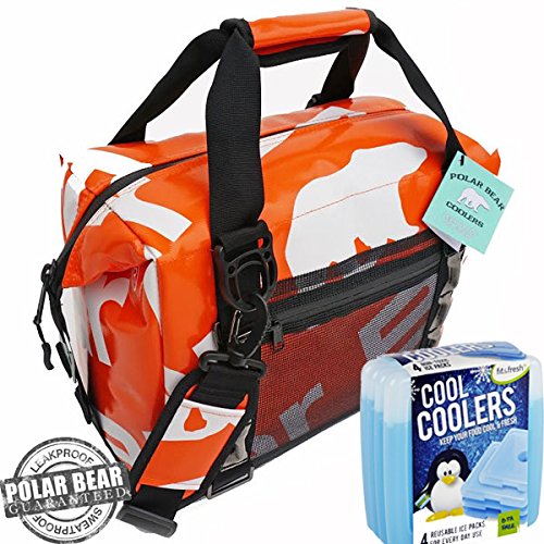 Polar Bear Coolers H2O Waterproof Cooler (Size 12 Pack) Tangerine & Fit