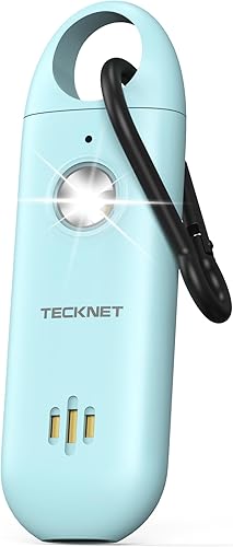 Miniatura 8 de TECKNET Alarma de seguridad personal, alarma personal portátil para mujeres con luz estroboscópica intermitente y alerta de batería baja, alarma de