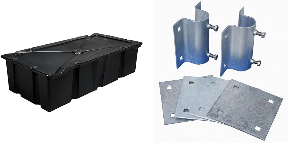 Taylor Made Products 46118 Dock Float, 24 x 36 x 12 inch Height, Black & Dock Edge + Howell Dock Hardware Stationary Side Leg Holder Kit with 2 Side Leg Holders and 4 Backer Plates