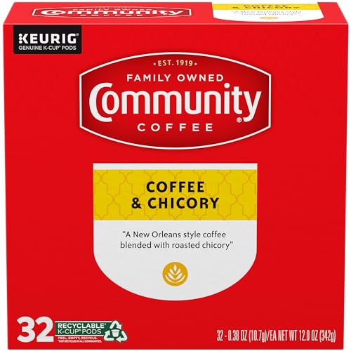 Image of Community Coffee and Chicory, Medium-Dark Roast, Single-Serve Keurig K-Cup Pods, 32 Count (Pack of 4)