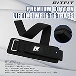 RitFit Lifting Wraps, Wrist Straps for Weightlifting, Wrist Support for Working Out, Bodybuilding, MMA, Powerlifting, Strength Training, Men & Women - Image 3