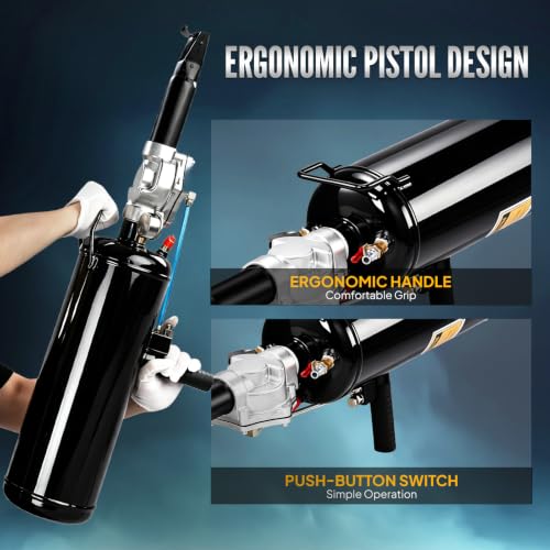 Image of Bonnlo 2.1 Gal /8L Air Tire Bead Blaster, 120PSI Tire Bead Seater w /Pressure Gauge & Handle, Iron and Steel Trigger Seating Tool Inflator Tank for Cars ATV, 87-116PSI Operating Pressure, Black